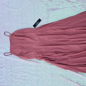Lulus Formal Dress NWT Rusty Rose Highneck Maxi Dress Size Large!